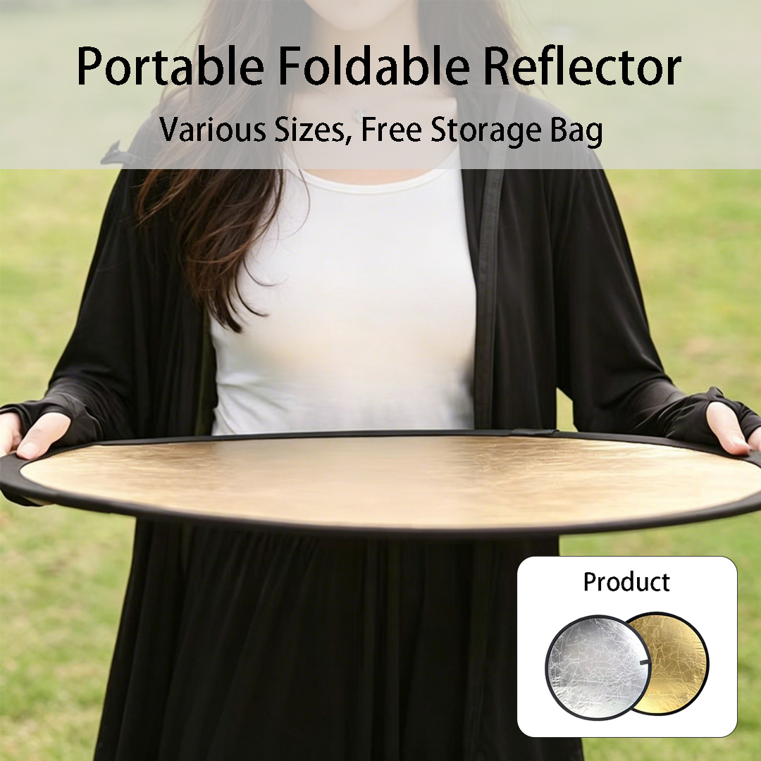 Photography Lighting For Studio - 30、60cm Round Dual‑Sided Silver White Reflector