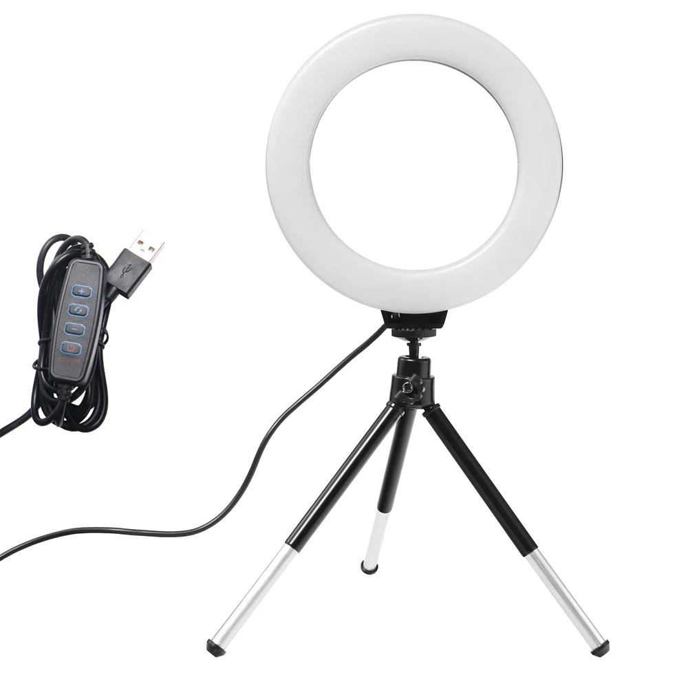 Photography Lighting With Umbrella - 6 Inch Mini Selfie Ring Light