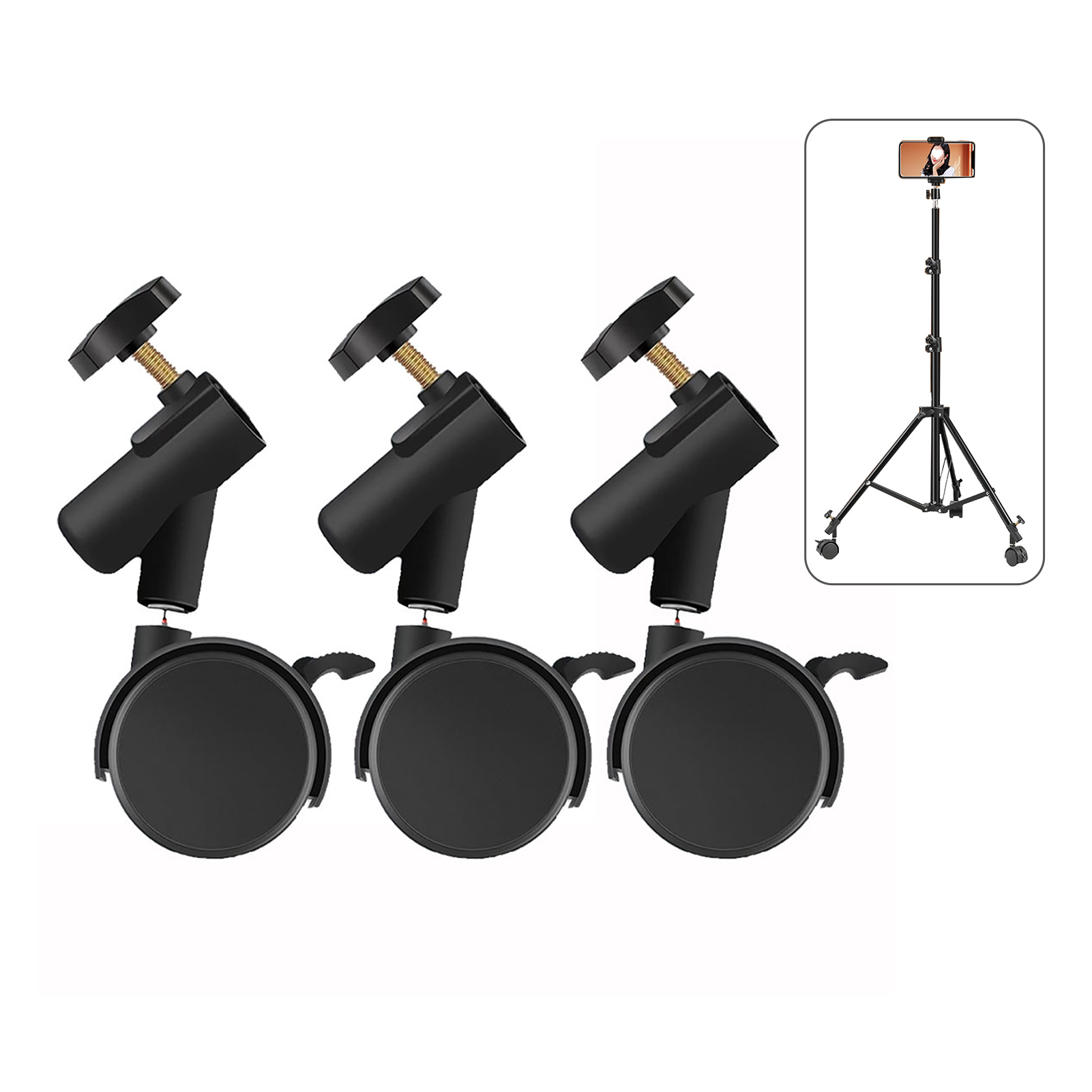 Photography Lighting Tool - 3pcs/set Flexible Casters Wheels with 16mm