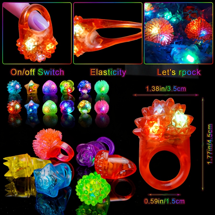 10Pcs LED Light Up Jelly Rings - Led Ring Light 18 ulasan dan harga