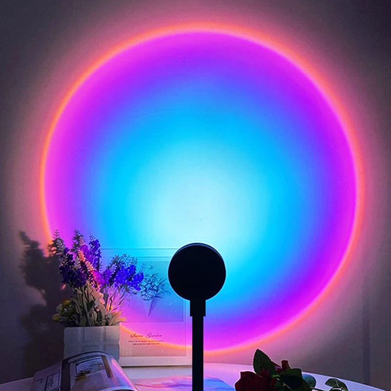 1-4pcs Sunset Lamp LED Rainbow - Photography Lighting Wall ulasan dan harga