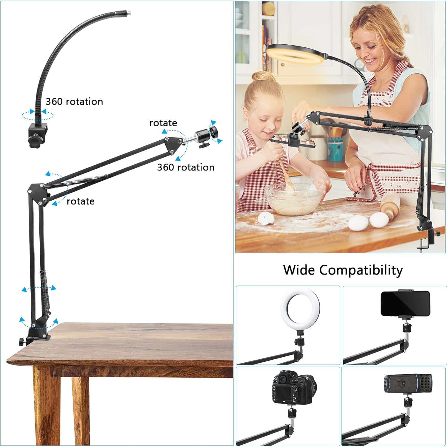 Ring Light with Stand and Phon - Photography Lighting With Umbrella ulasan dan harga