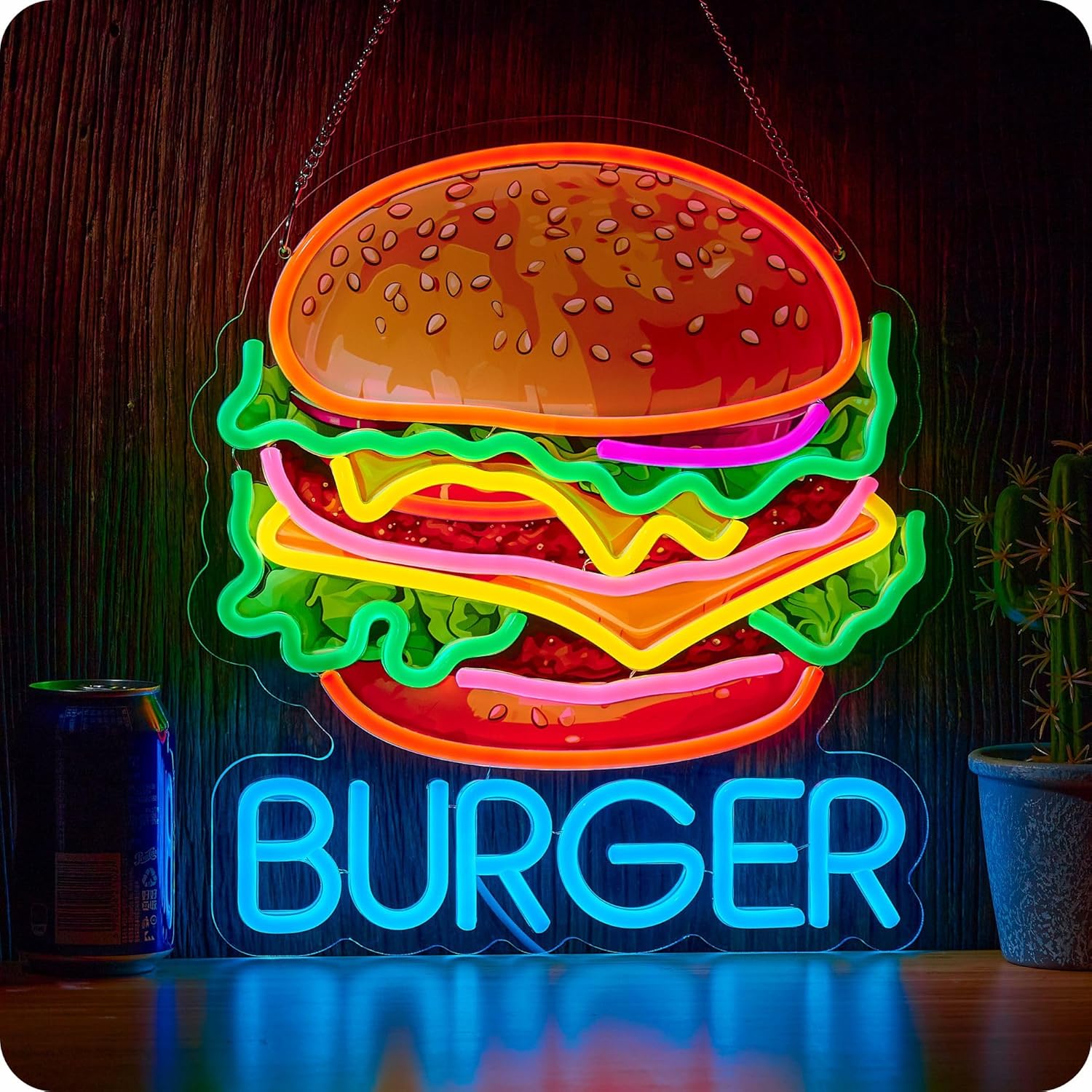 Burger Neon Sign Business Art  - Photography Lighting For Food ulasan dan harga