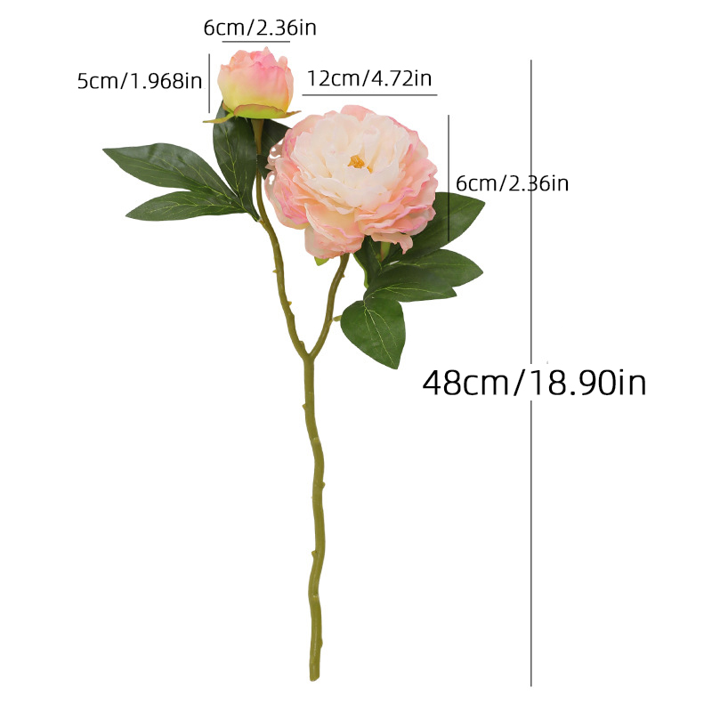 1PC Retro 2 Head Peony Simulat - Photography Artificial Lighting ulasan dan harga