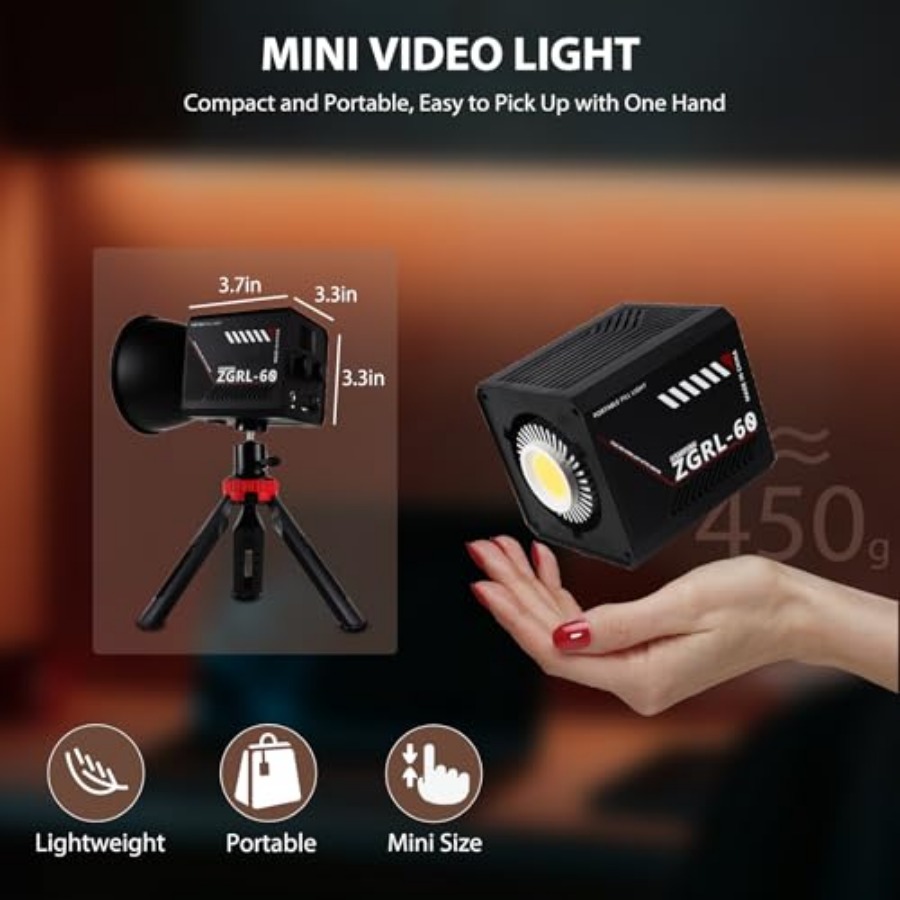 60W COB LED Video Light Handhe - Photography Lighting For Studio ulasan dan harga