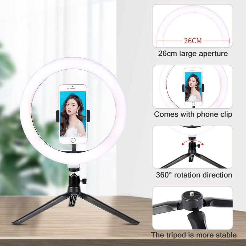 26cm 10 inch Led Ring Selfie L - Photography Lighting With Umbrella ulasan dan harga