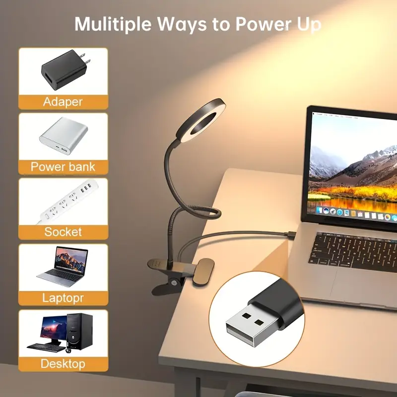 48 LEDs Clip on Desk Lamp 360° - Photography Lighting Book ulasan dan harga