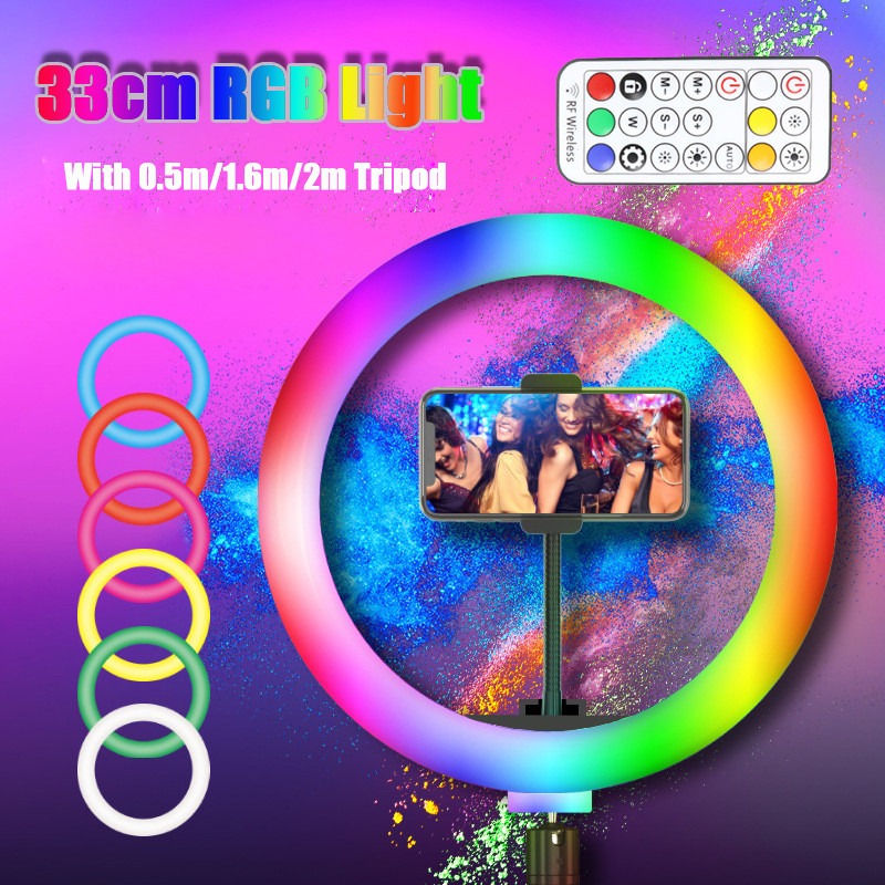 13inch RGB Led Selfie Ring Lig - Photography Lighting With Umbrella ulasan dan harga