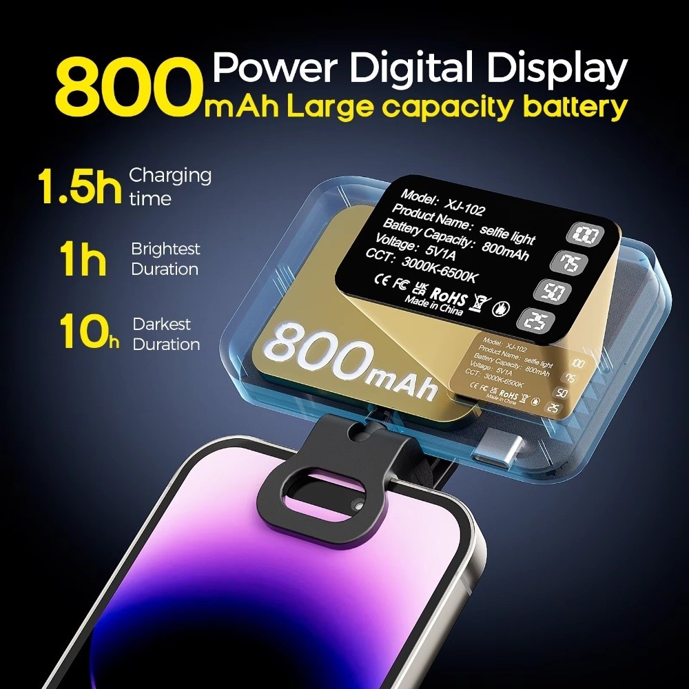 800/1000mAh LED Selfie Light 3 - Photography Lighting Ring ulasan dan harga