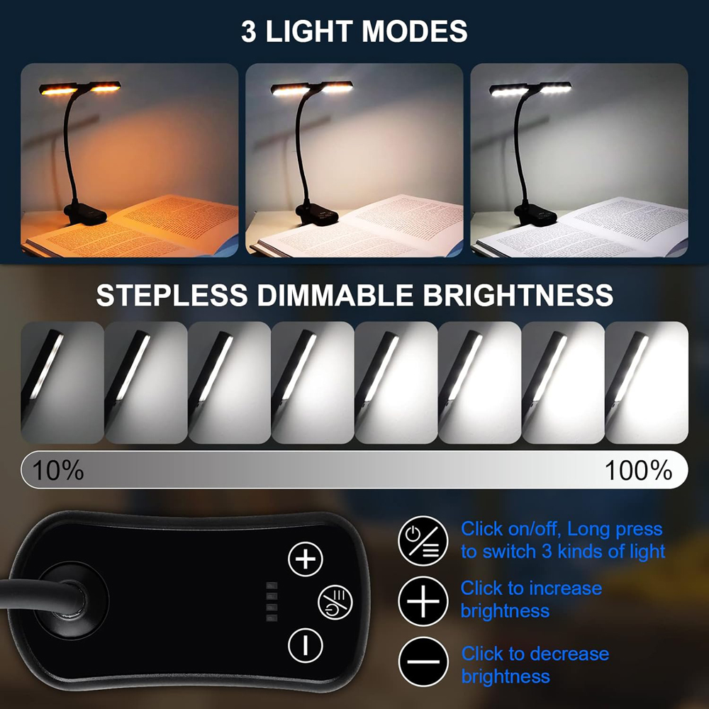 14 LED Clip on Book Light Dual - Photography Lighting Book ulasan dan harga