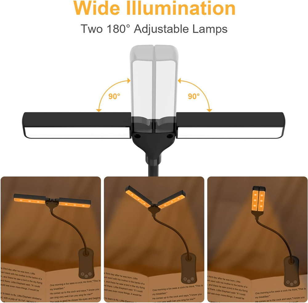 14 LED Clip on Book Light Dual - Photography Lighting Book ulasan dan harga