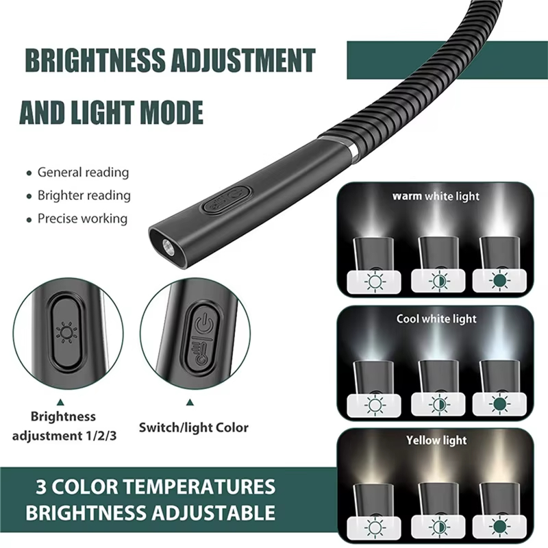 LED Reading Neck Lights USB Re - Photography Lighting Book ulasan dan harga
